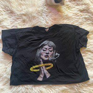 Angel Olsen The Intern Halo Black crop T Shirt size medium